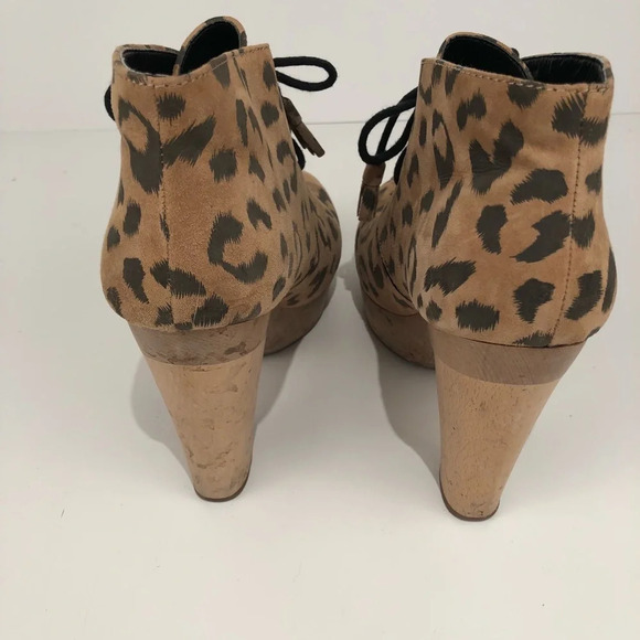 Rebecca Taylor Leone Leopard Print Heeled Booties - Picture 5 of 8